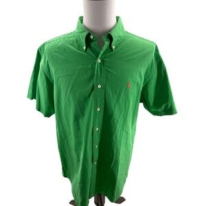 Ralph Lauren Classic Fit Green Short Sleeve Button Down Shirt Mens XXL